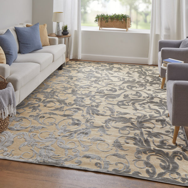 Charlton Home® Caples Viscose Floral Rug & Reviews Wayfair